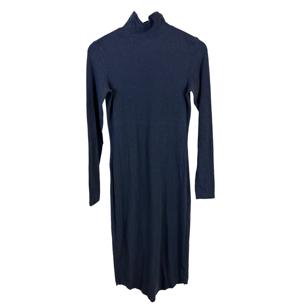 Kit & Ace Mock Neck Long Sleeve Midi Dress Women Small ? Solid Casual